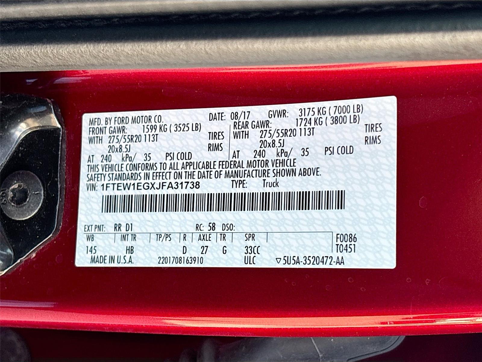 2018 FORD F150 SUPERCREW