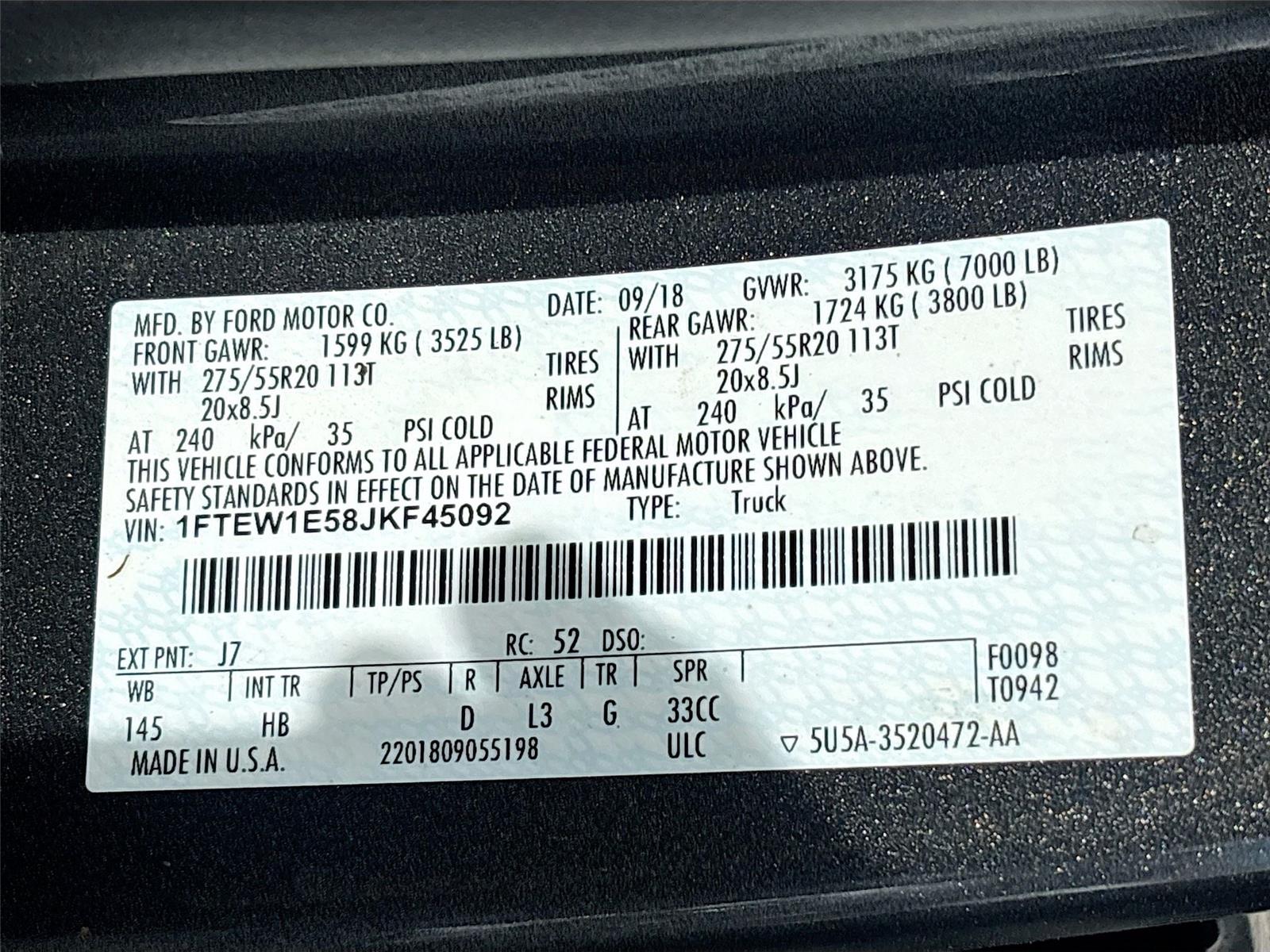 2018 Ford F-150 LARIAT