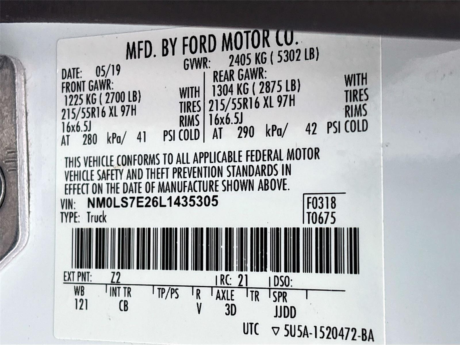 2020 Ford Transit Connect Van XL