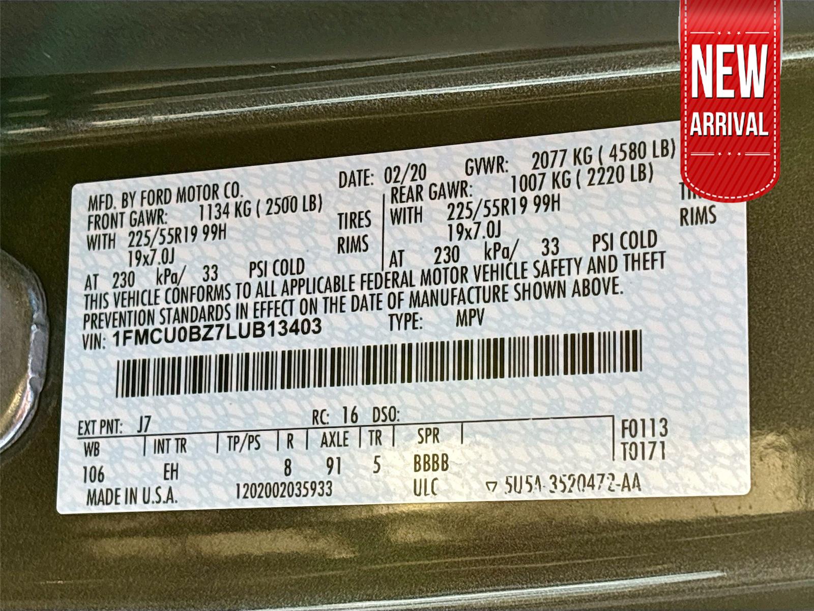 2020 Ford Escape Hybrid SE Sport