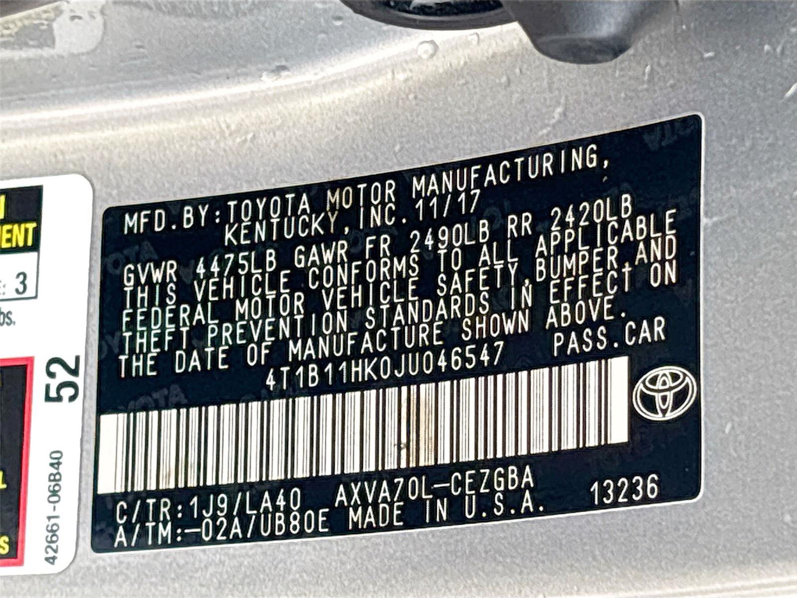 2018 Toyota Camry XLE