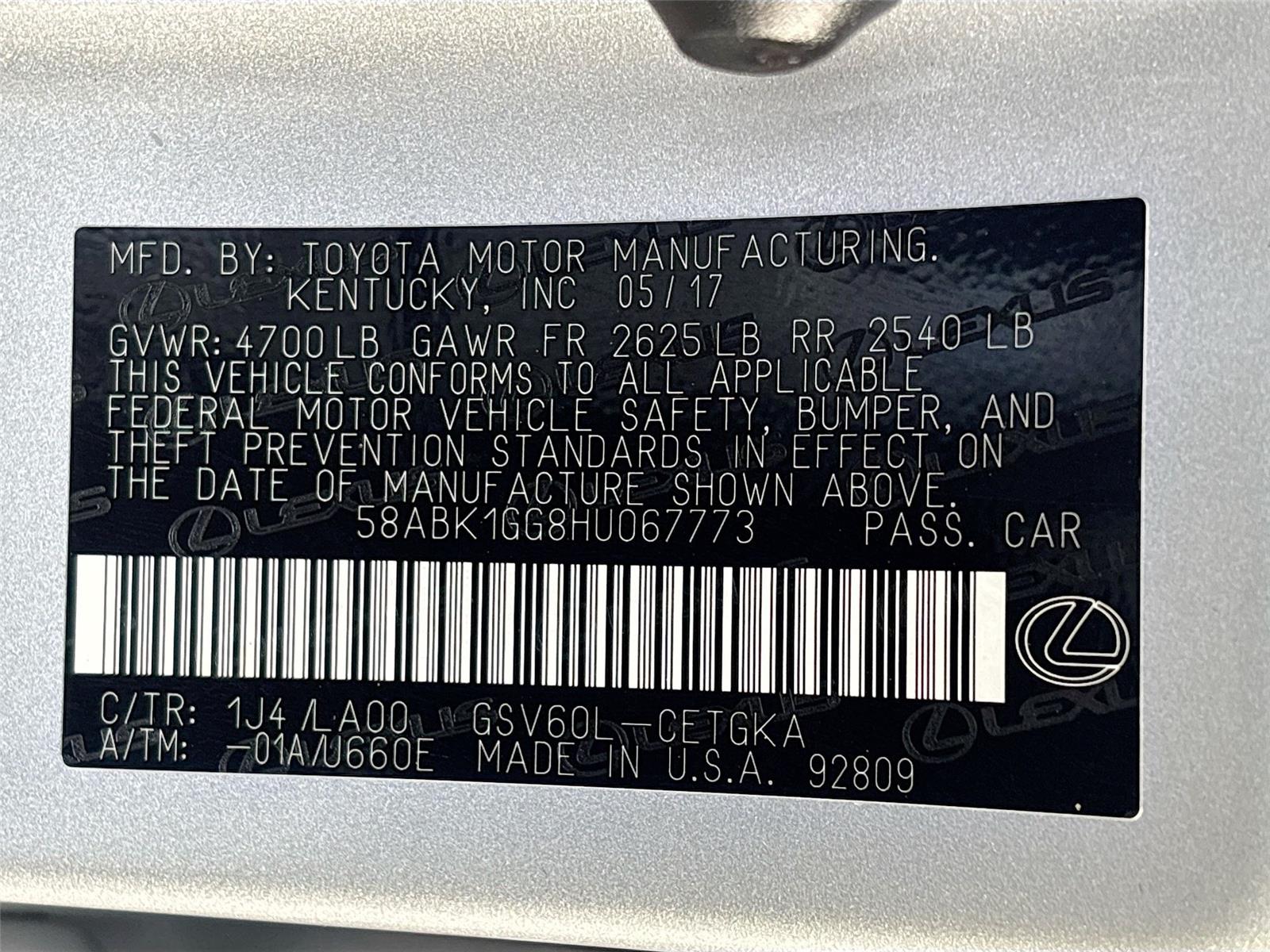 2017 Lexus ES ES 350