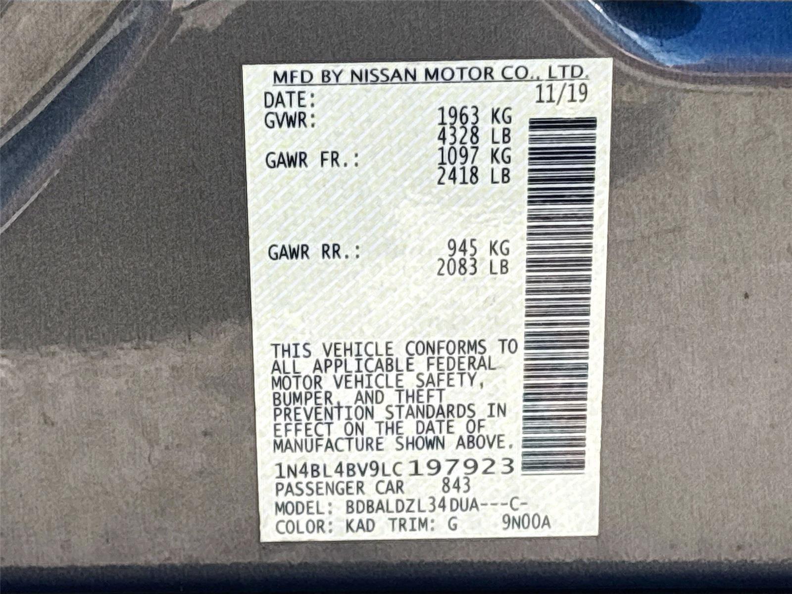 2020 Nissan Altima 2.5 S