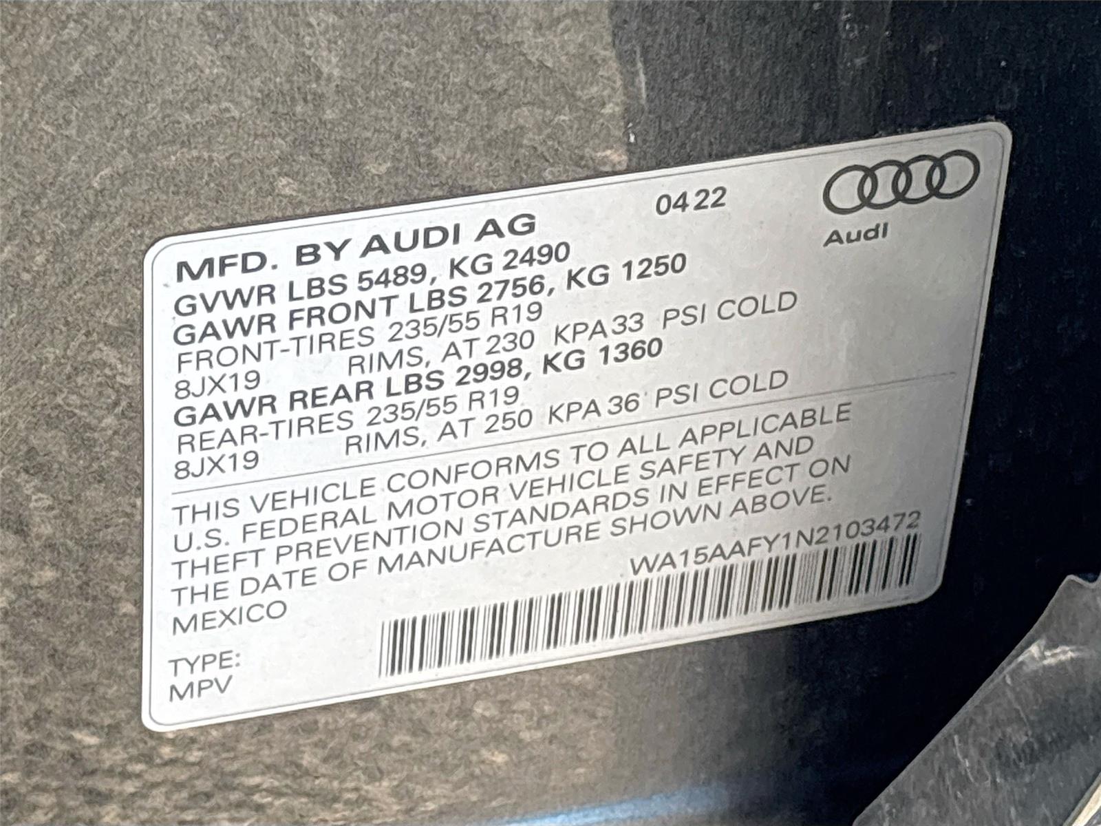 2022 Audi Q5 Sportback S line Premium Plus