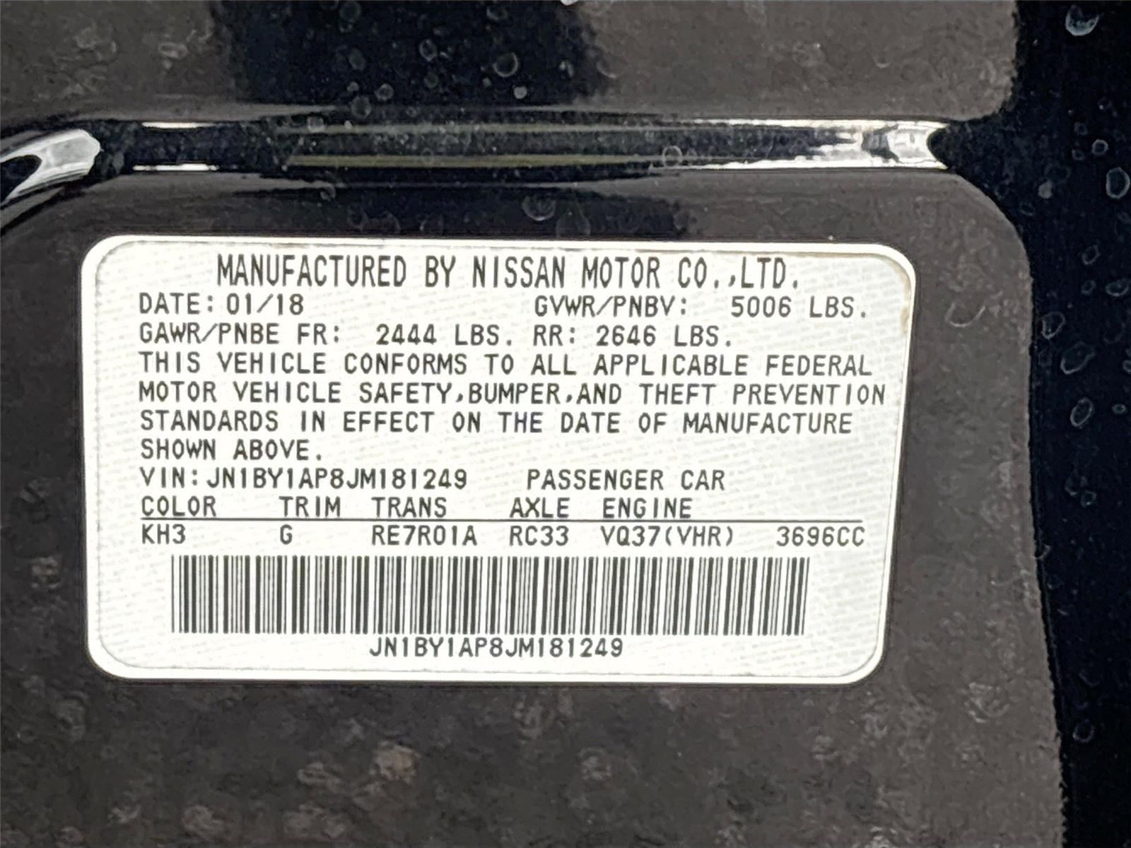 2018 INFINITI Q70 3.7 LUXE