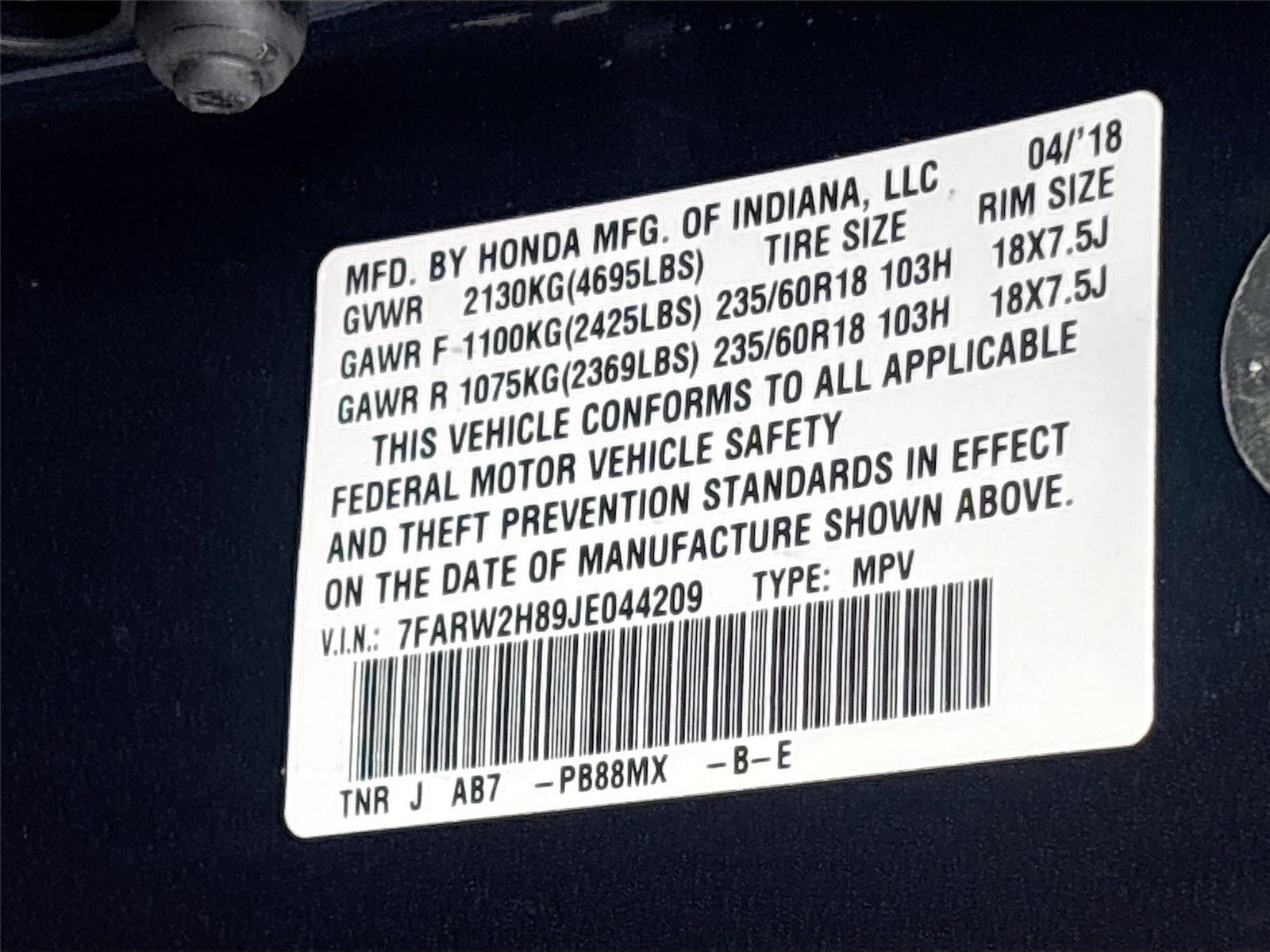 2018 Honda CR-V EX-L w/Navi