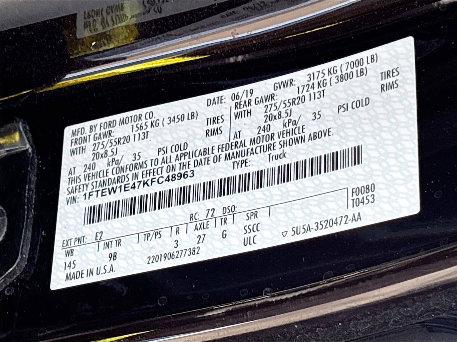 2019 Ford F-150 Platinum