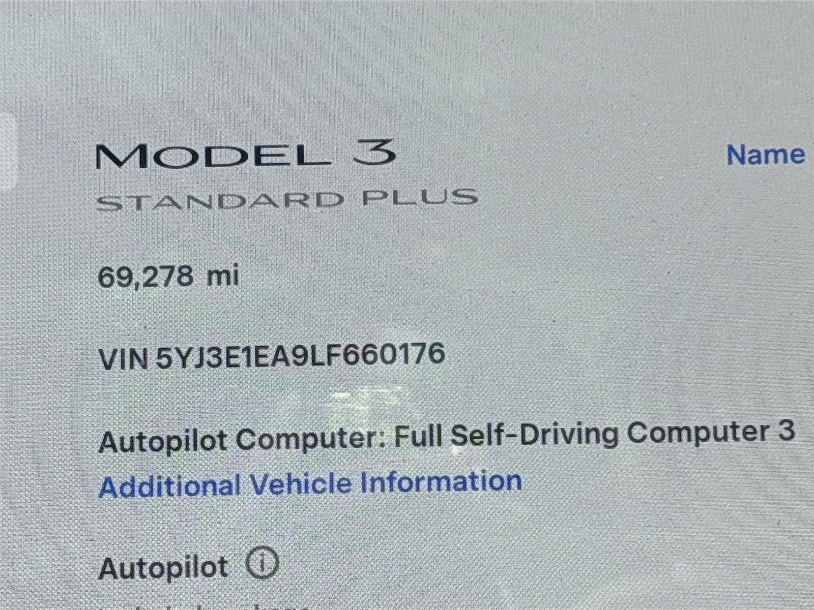 2020 Tesla Model 3 Standard Range