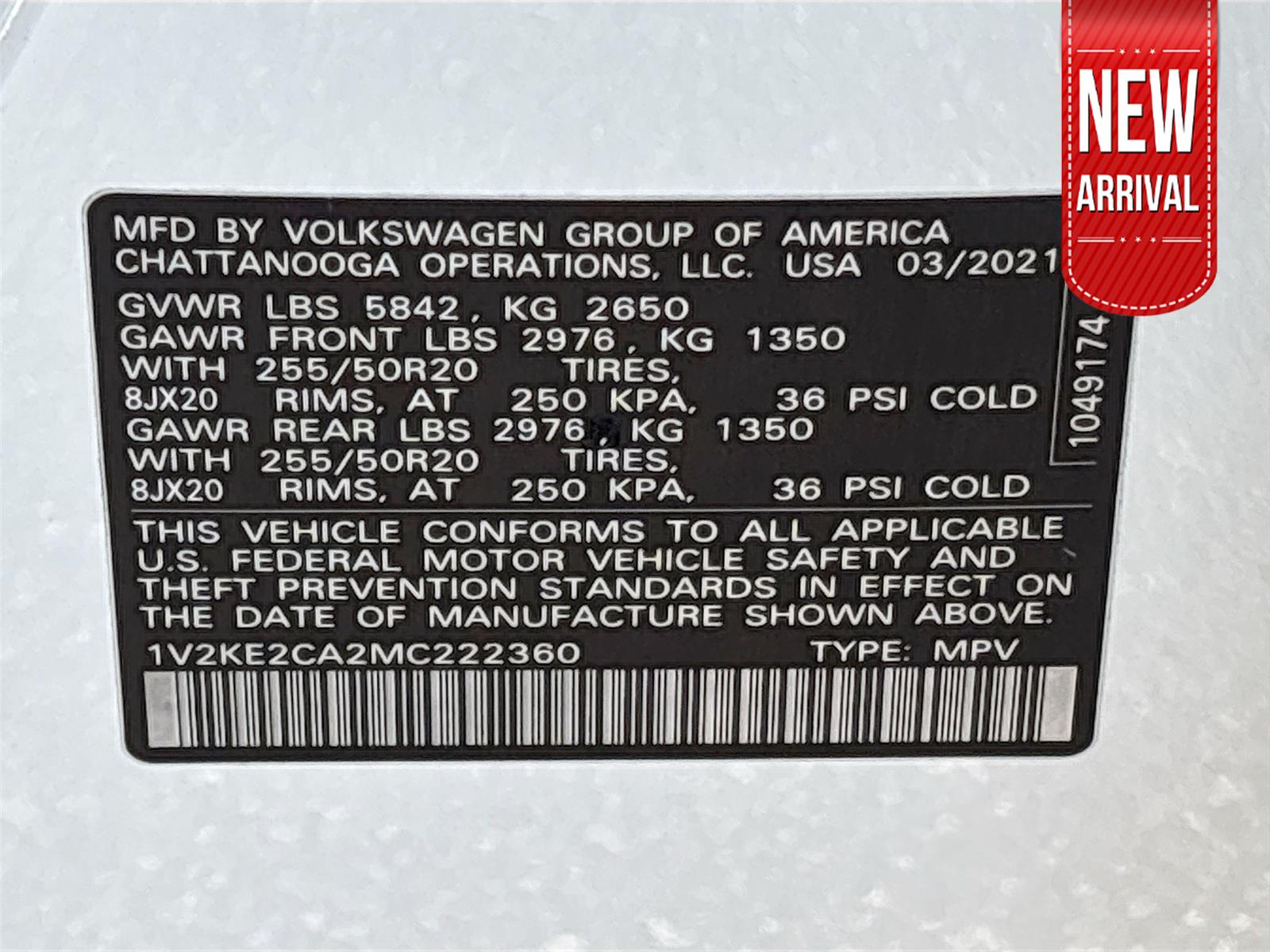 2021 Volkswagen Atlas Cross Sport 3.6L V6 SE w/Technology