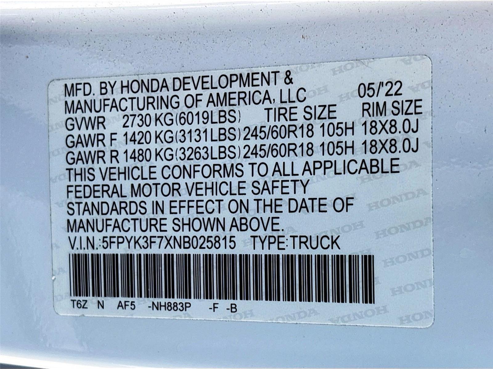 2022 Honda Ridgeline RTL-E