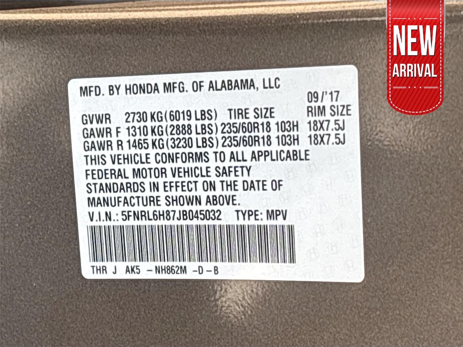 2018 Honda Odyssey Touring