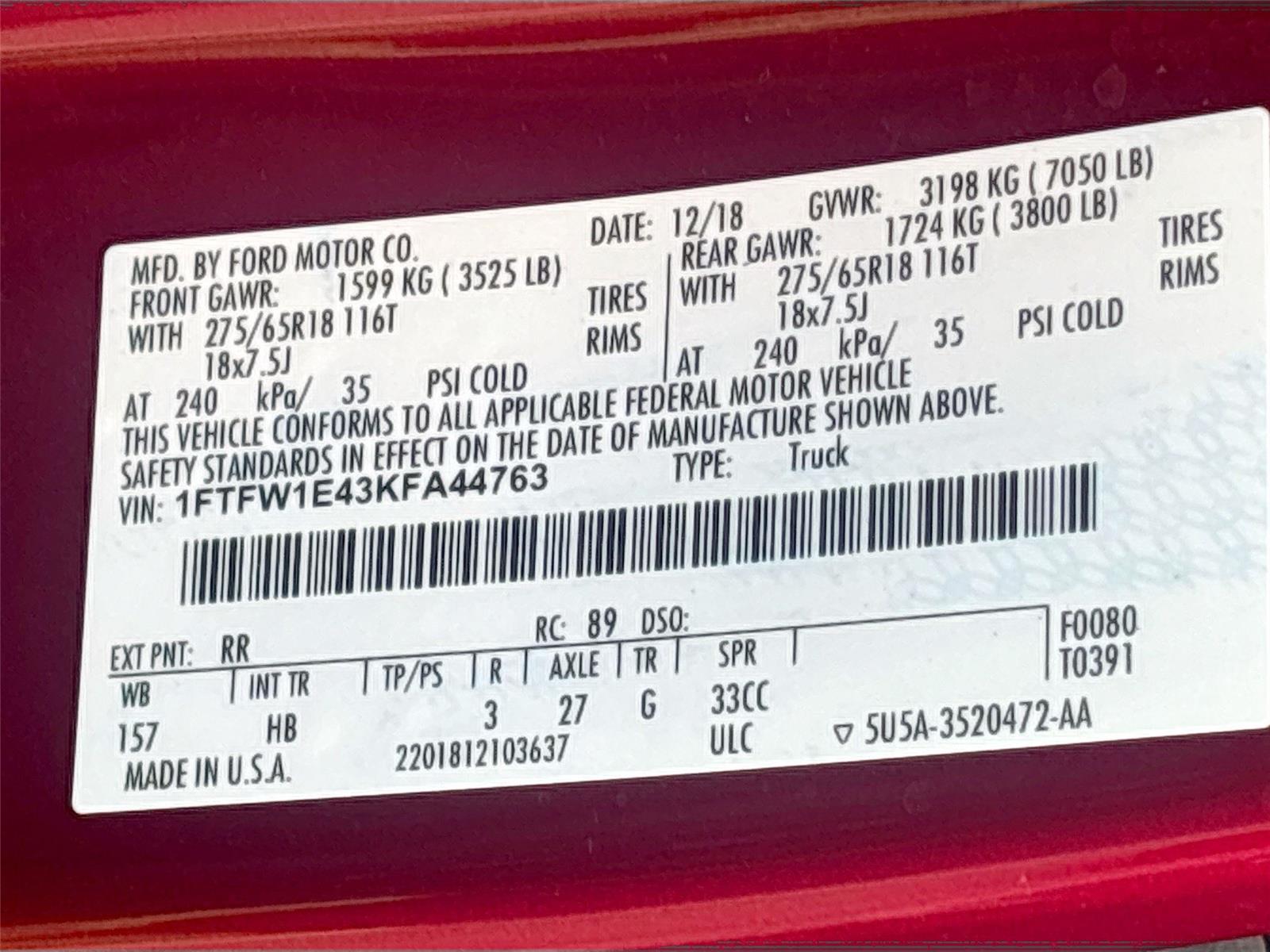 2019 Ford F-150 LARIAT