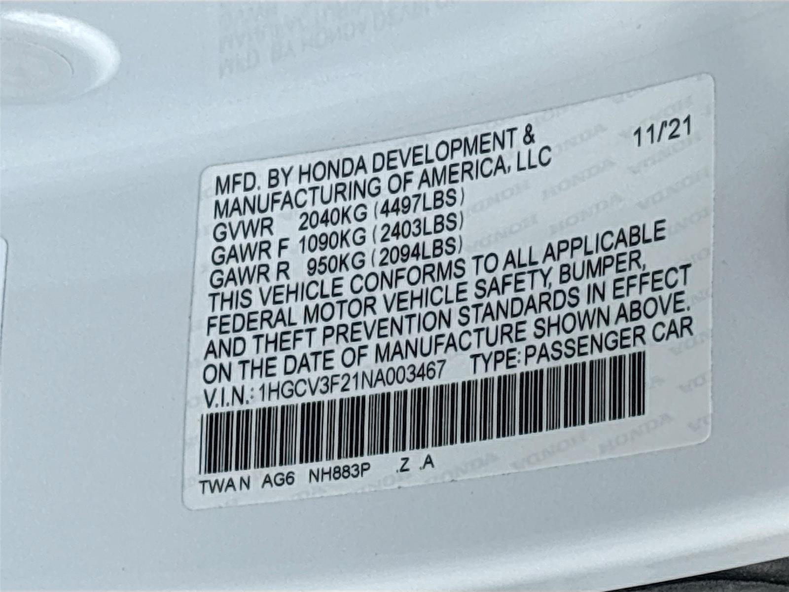 2022 Honda Accord Hybrid Sport