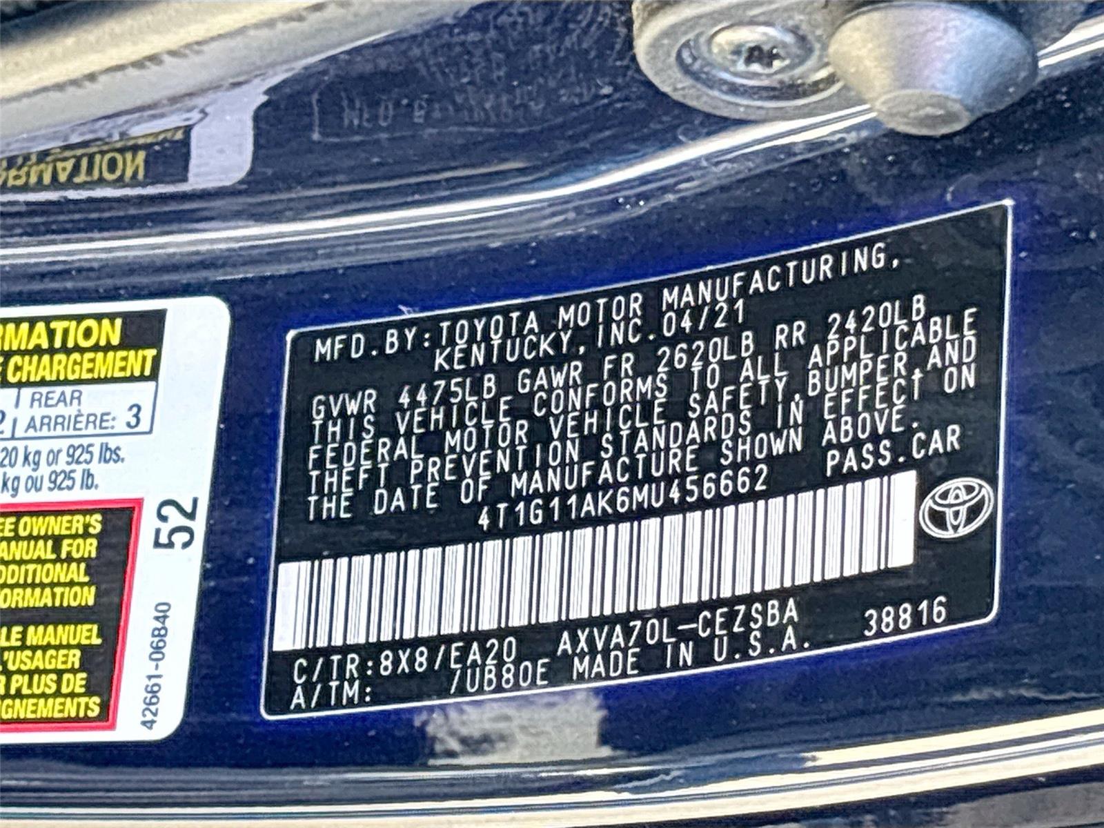 2021 Toyota Camry SE