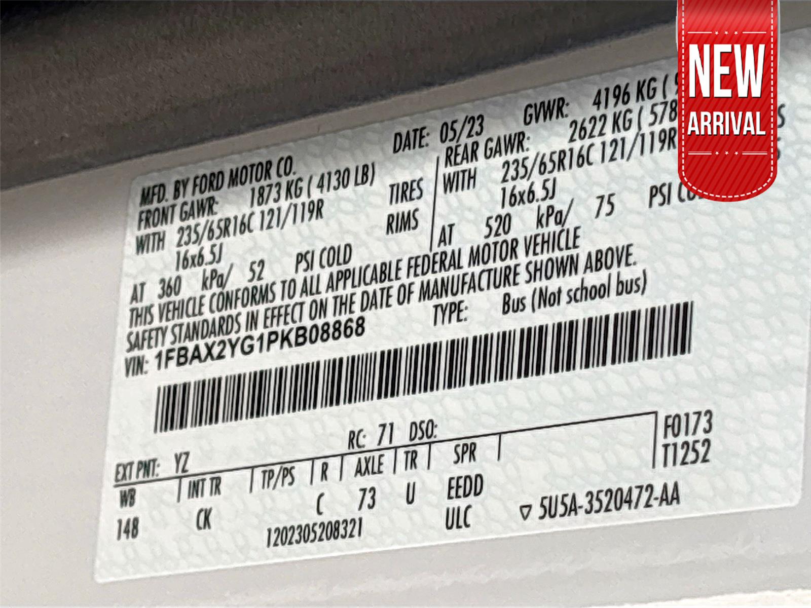 2023 FORD TRANSIT T-350