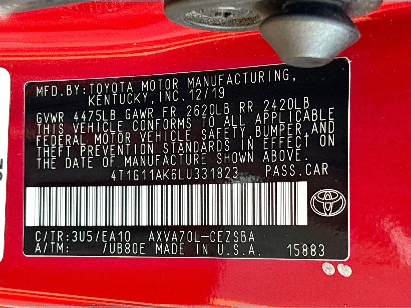 2020 Toyota Camry SE