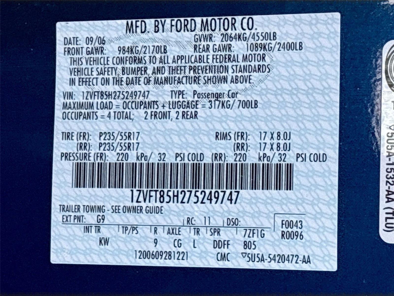 2007 FORD MUSTANG GT