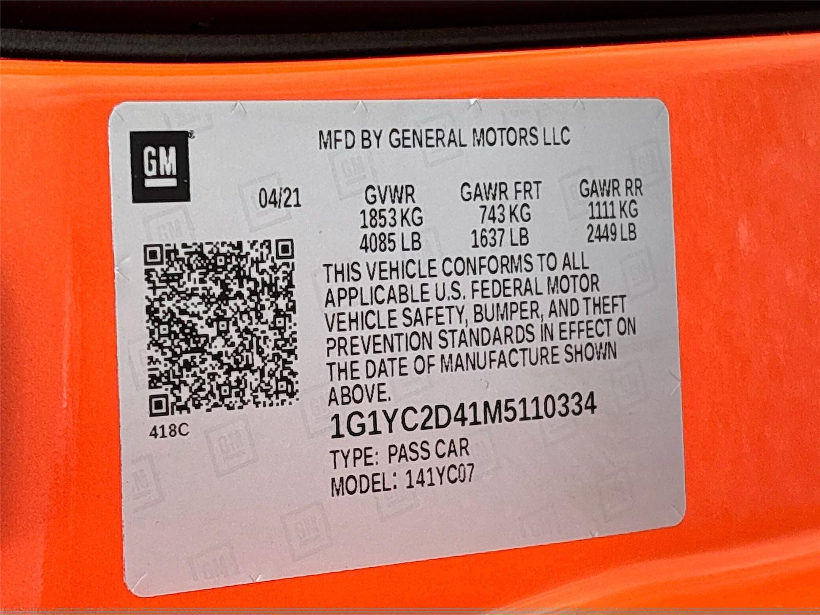 2021 Chevrolet Corvette 3LT