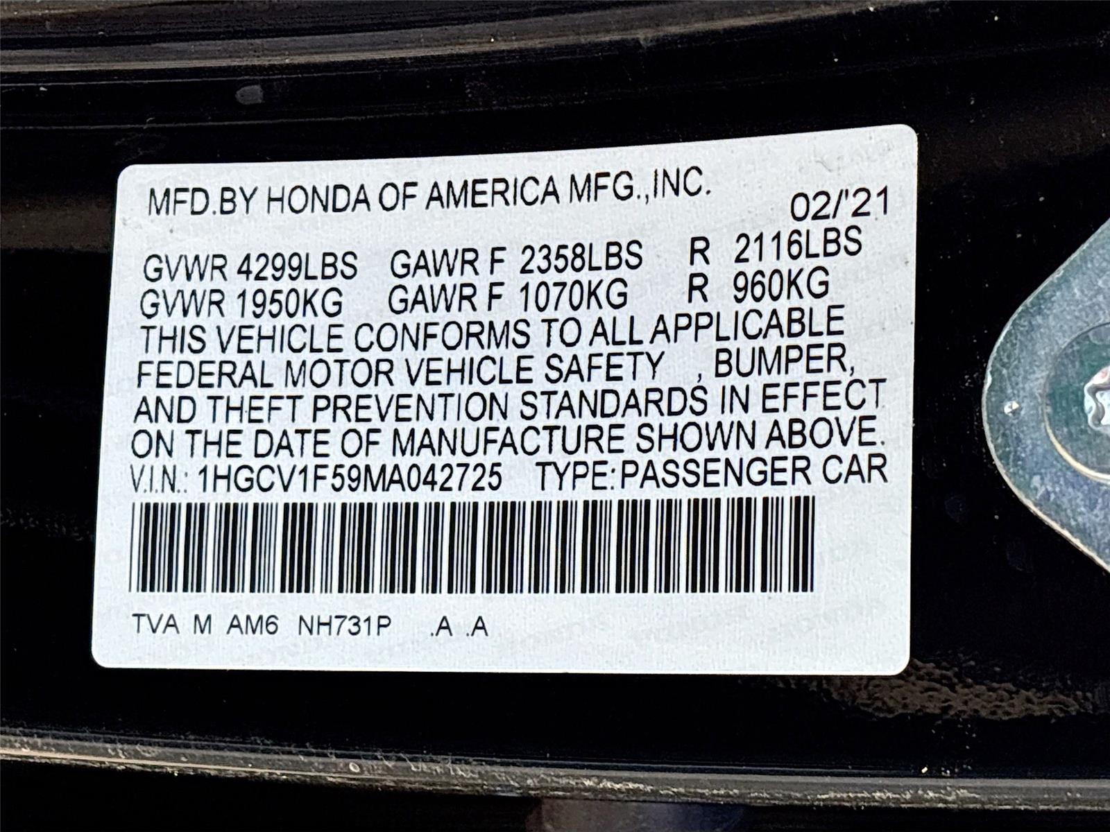 2021 Honda Accord EX-L