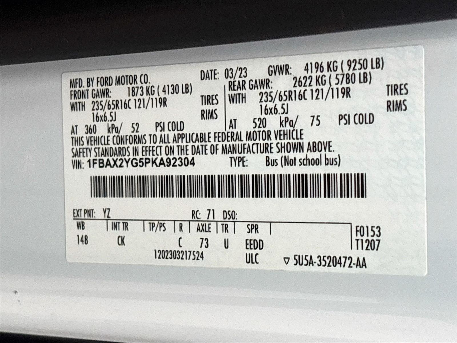 2023 Ford Transit 350 XLT