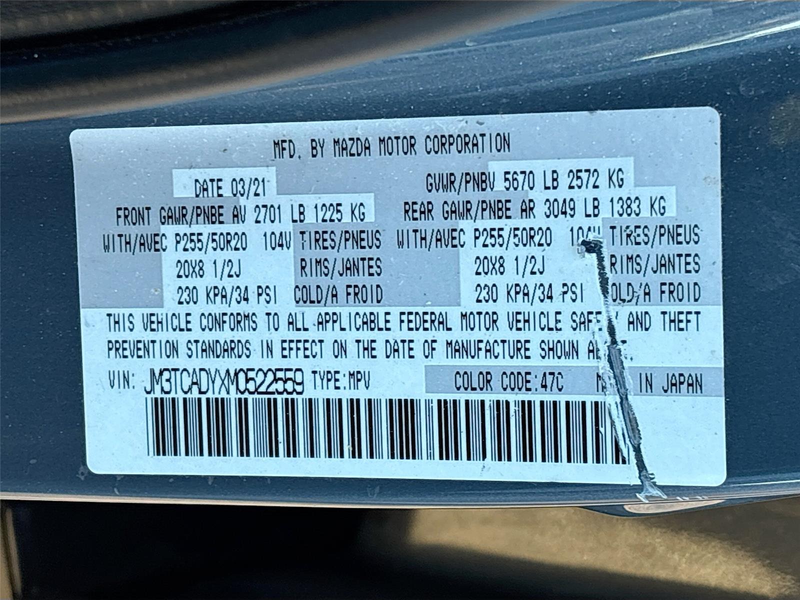 2021 Mazda CX-9 Carbon Edition