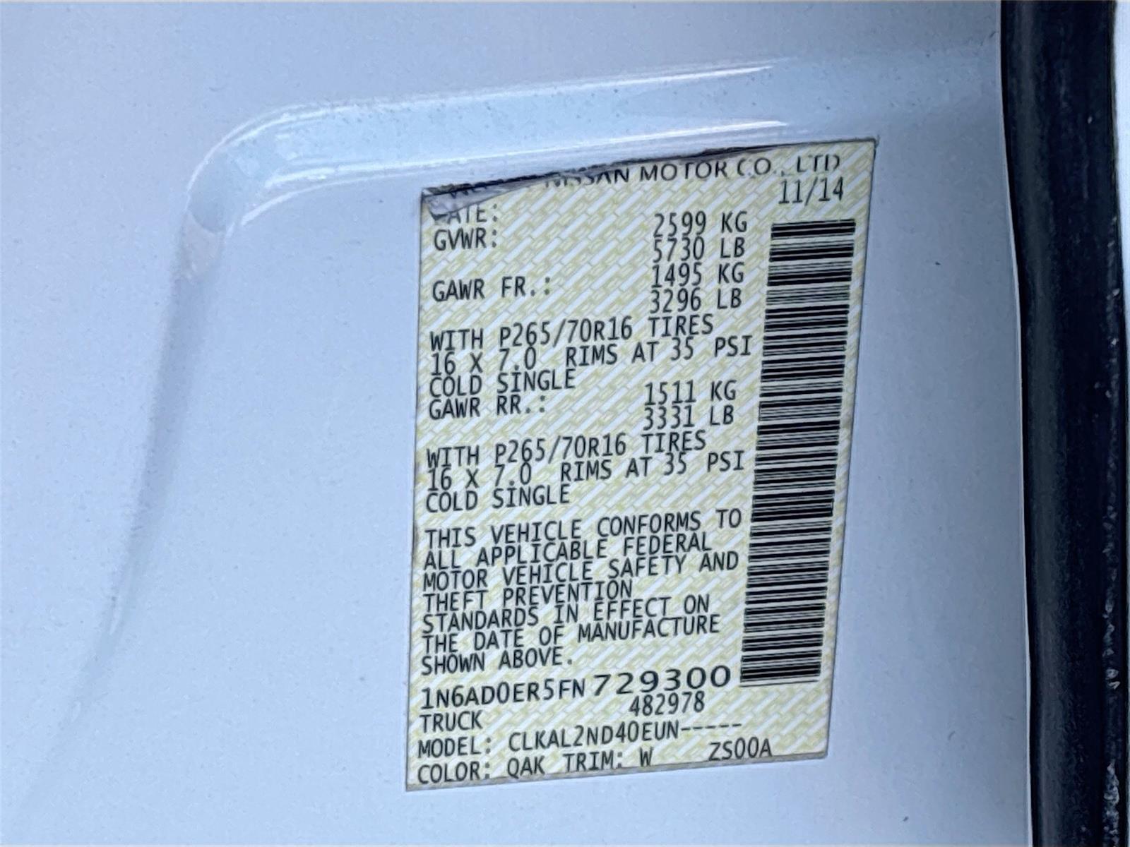 2015 Nissan Frontier SV