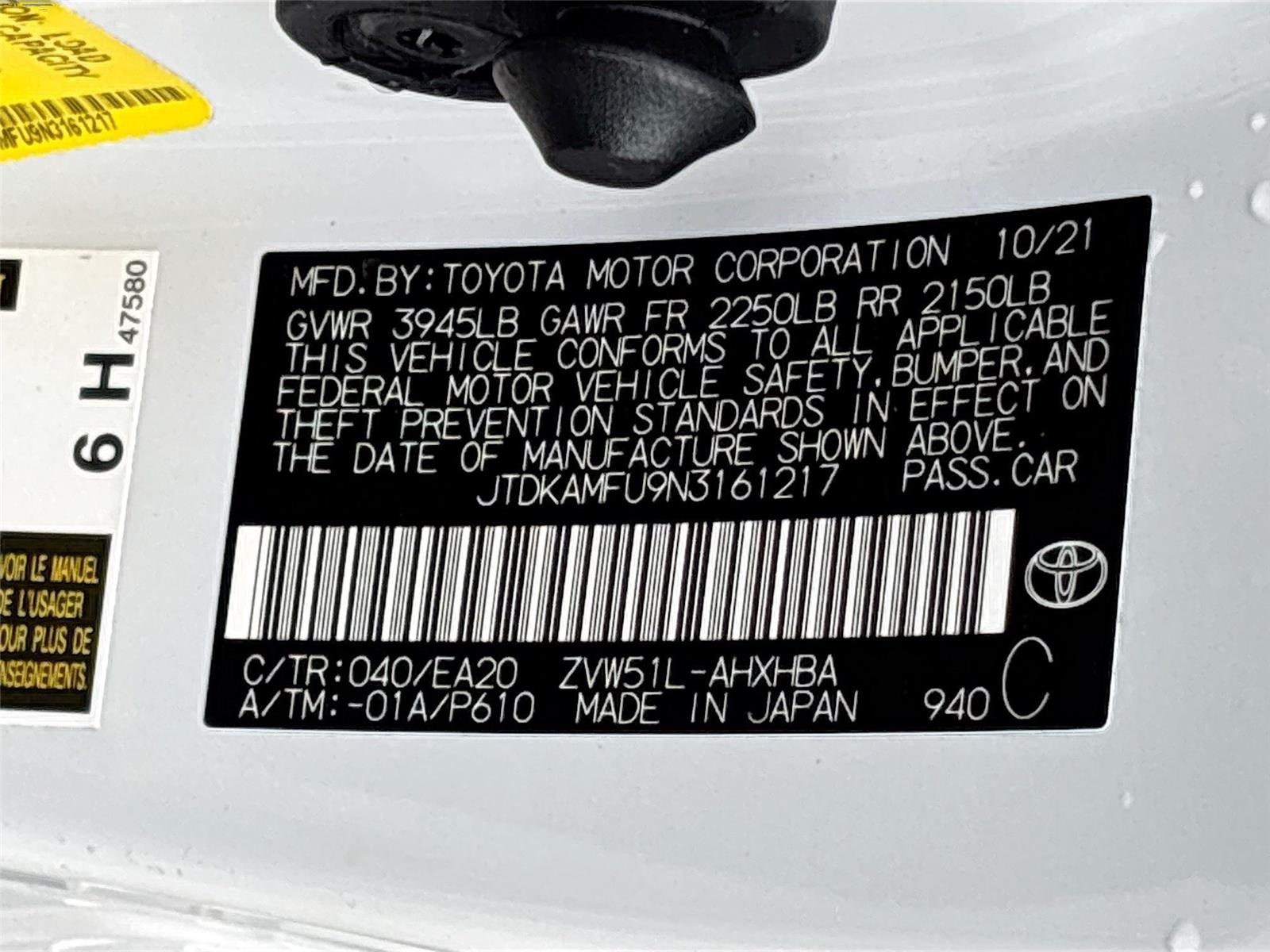 2022 TOYOTA PRIUS NIGHT SHA