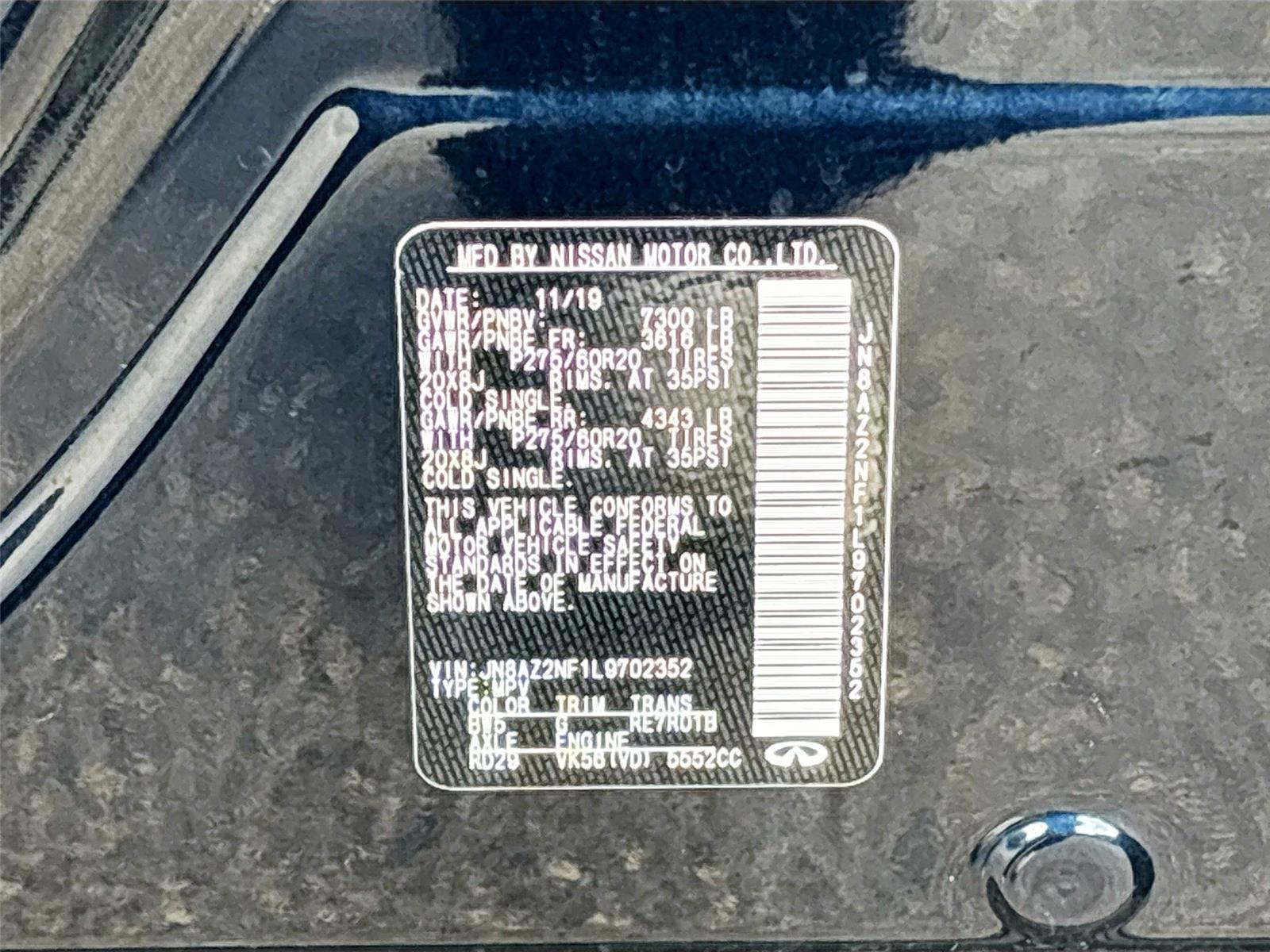 2020 INFINITI QX80 LUXE