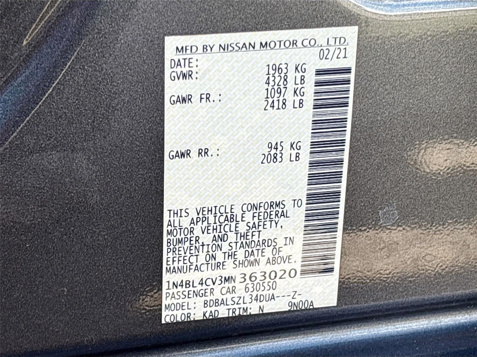 2021 Nissan Altima 2.5 SR