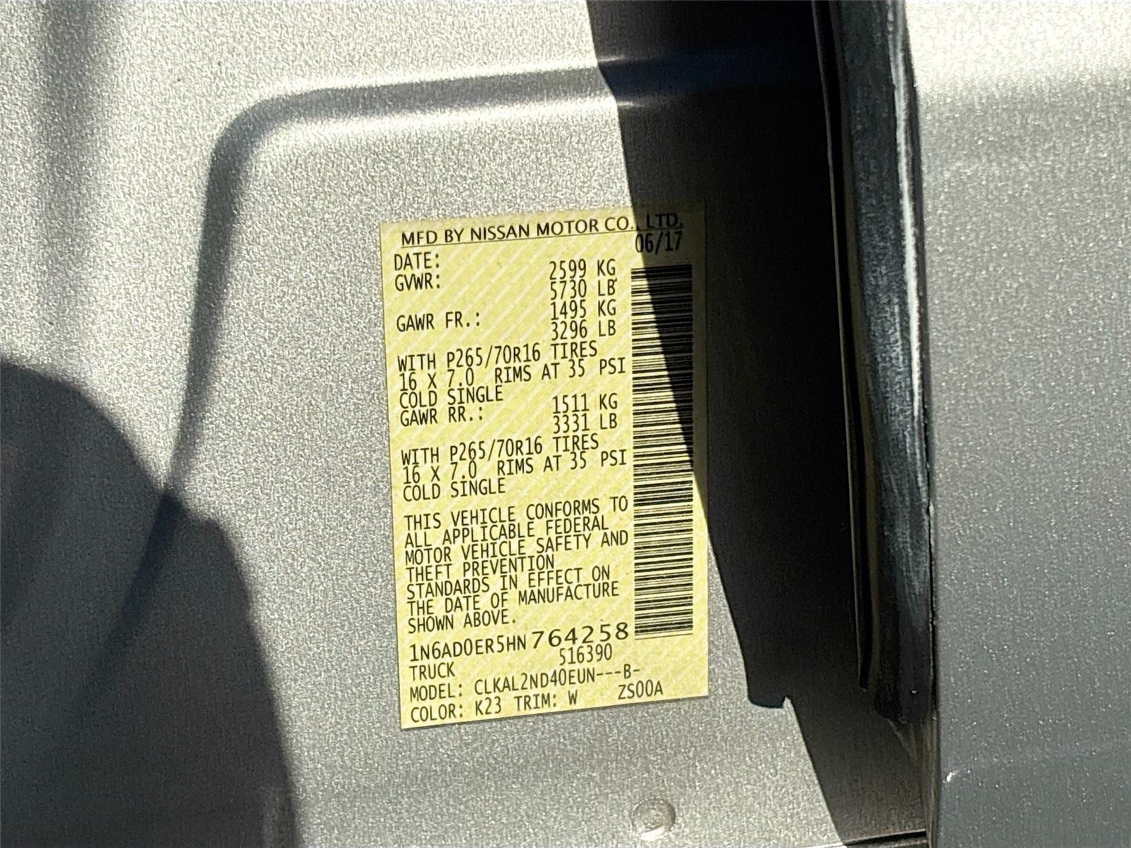 2017 Nissan Frontier SV V6