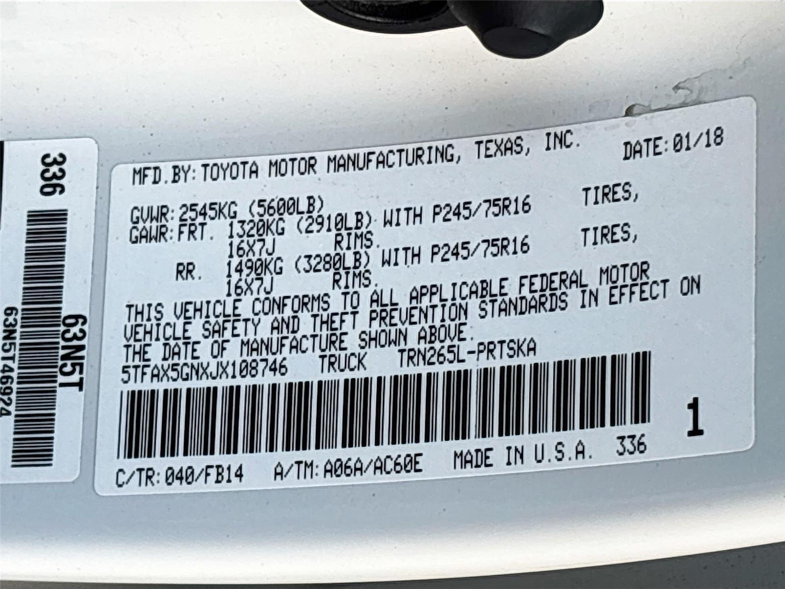 2018 Toyota Tacoma SR5