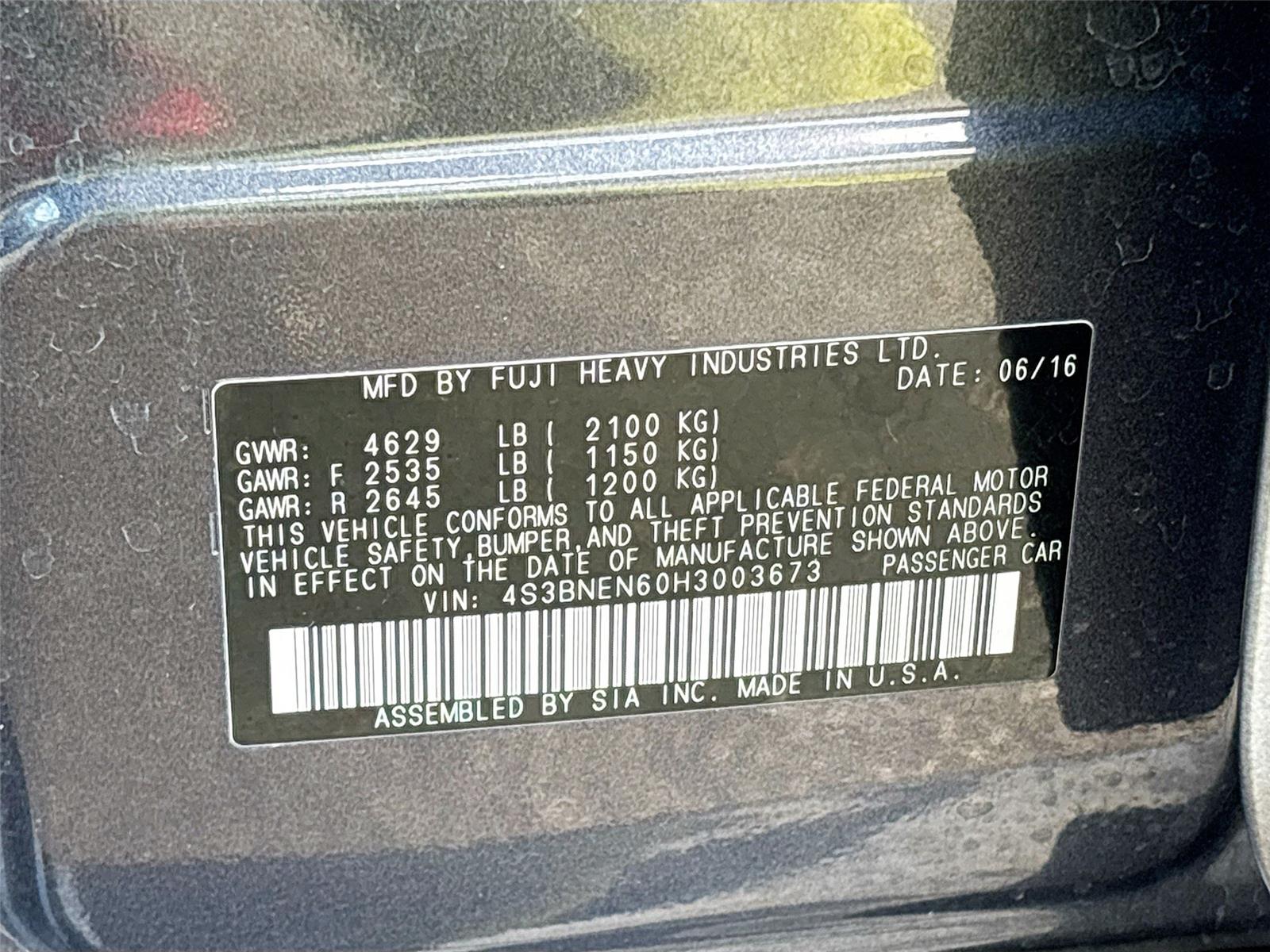 2017 Subaru Legacy Limited