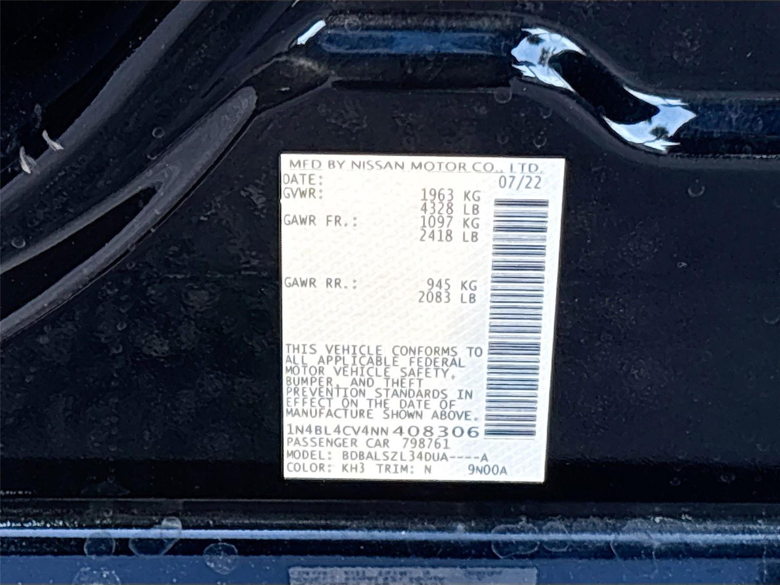 2022 Nissan Altima 2.5 SR