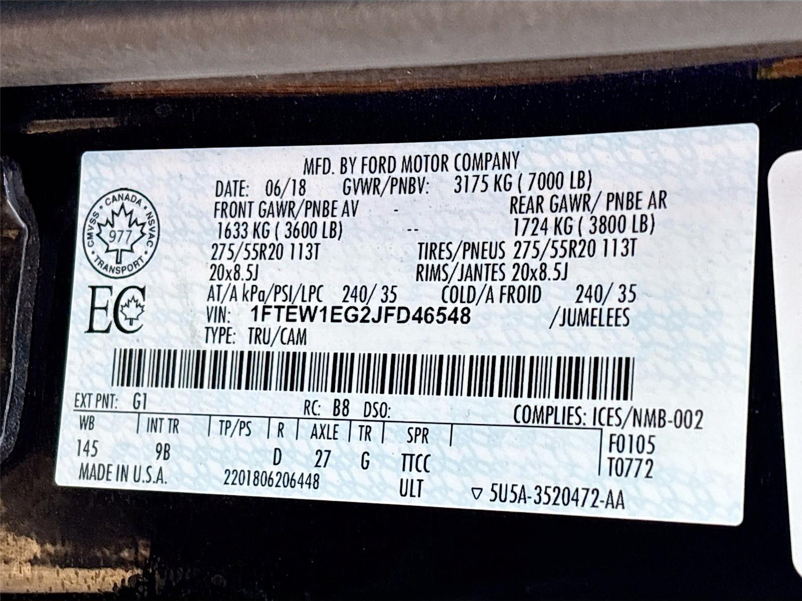 2018 Ford F-150 Platinum