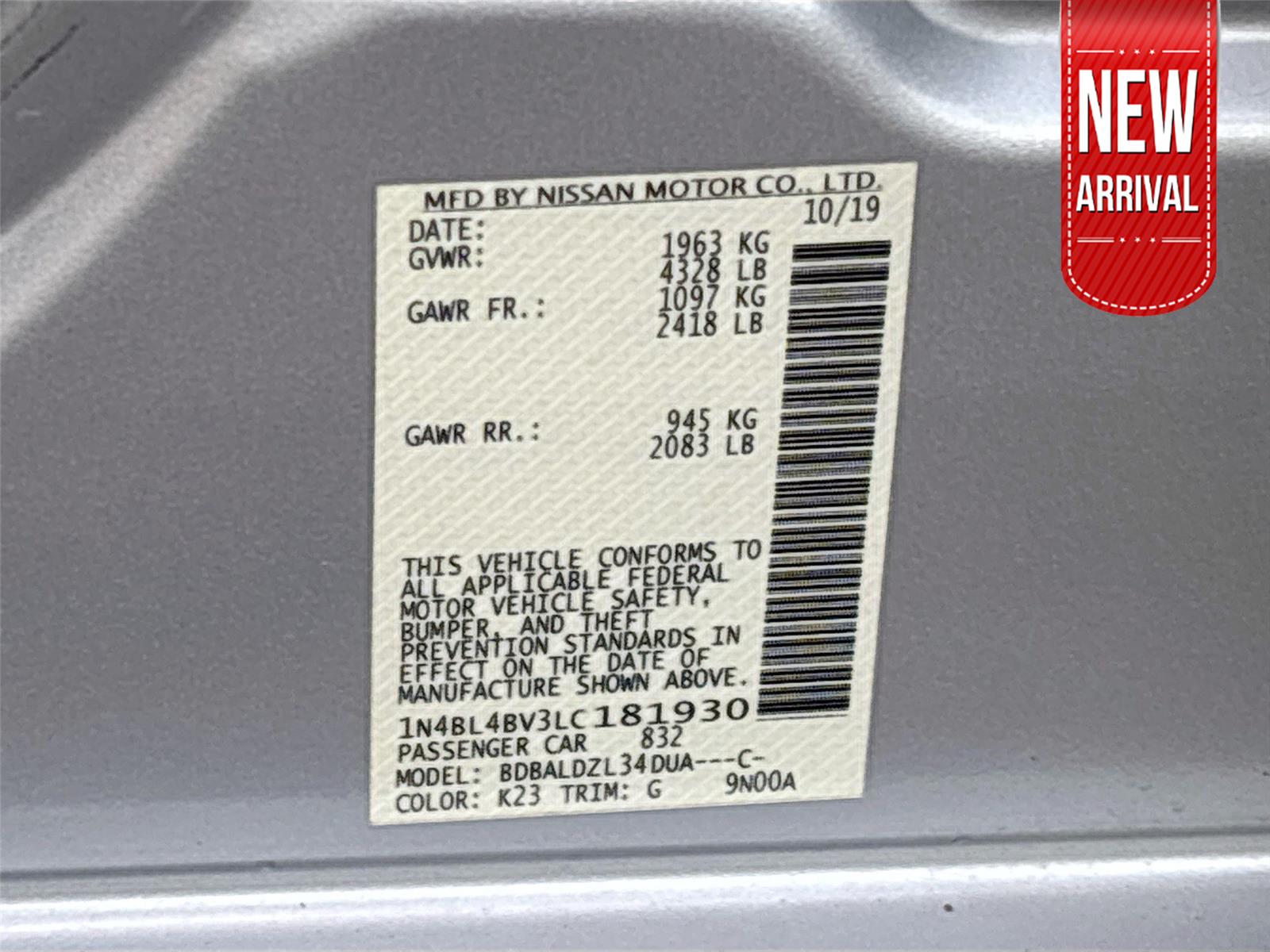 2020 Nissan Altima 2.5 S