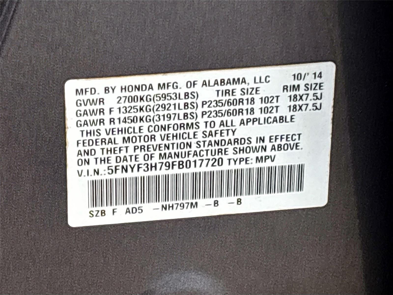 2015 Honda Pilot EX-L