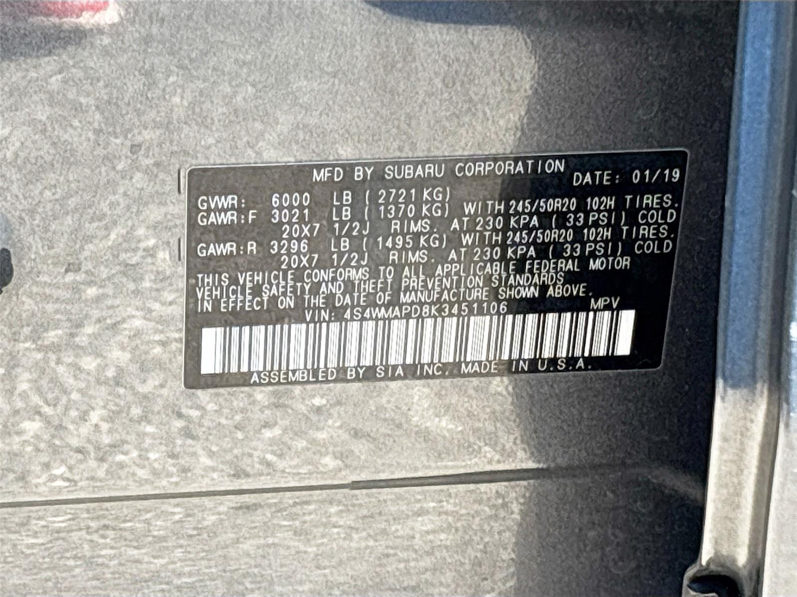 2019 Subaru Ascent Limited