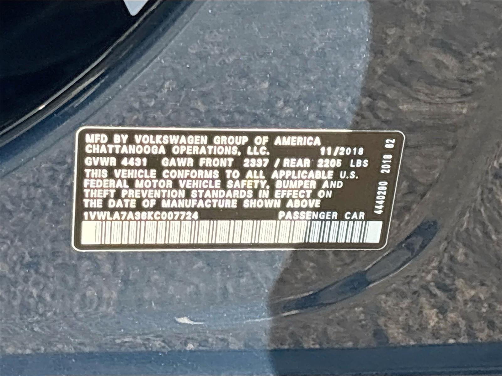 2019 Volkswagen Passat 2.0T Wolfsburg Edition