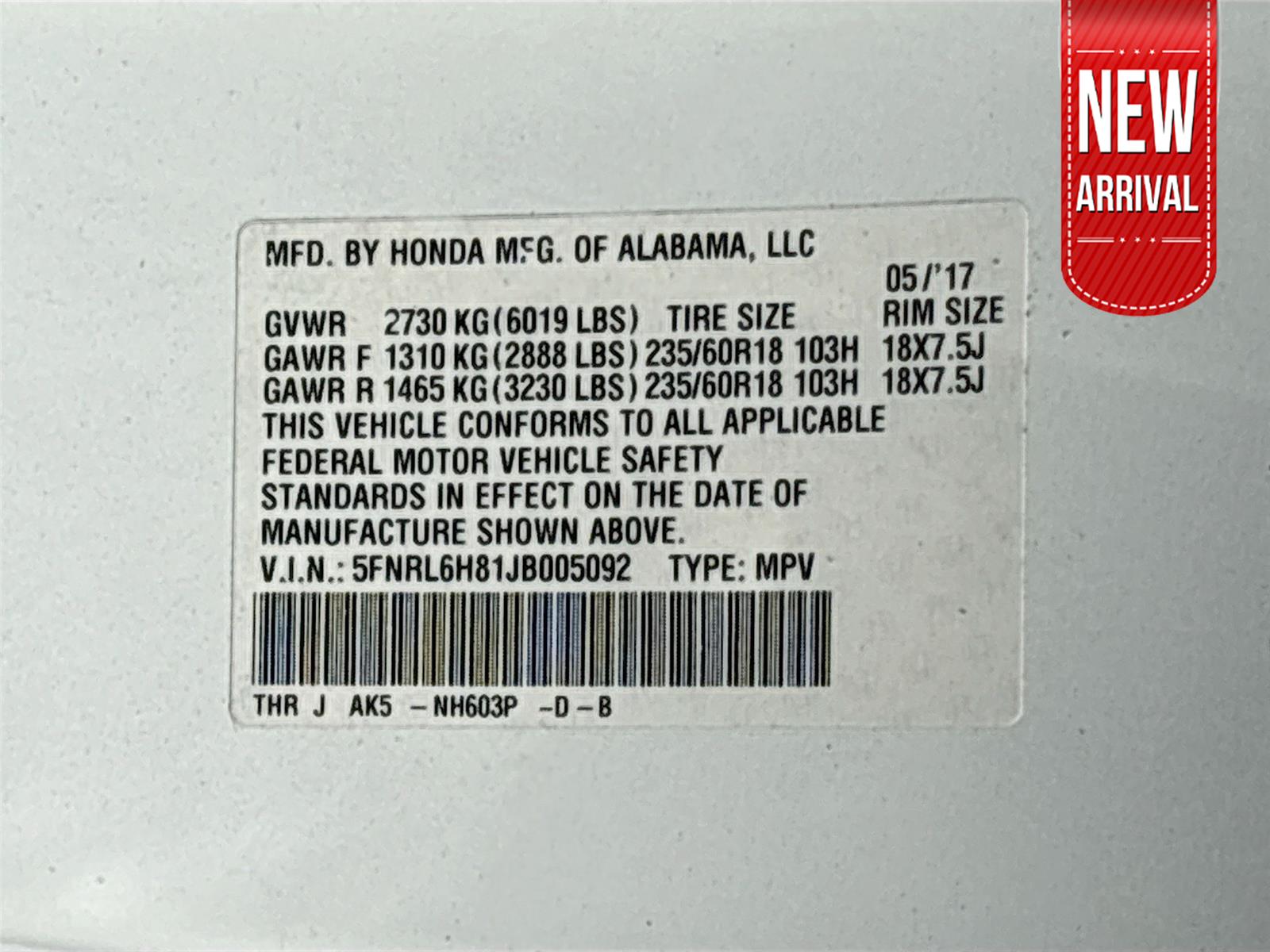 2018 Honda Odyssey Touring