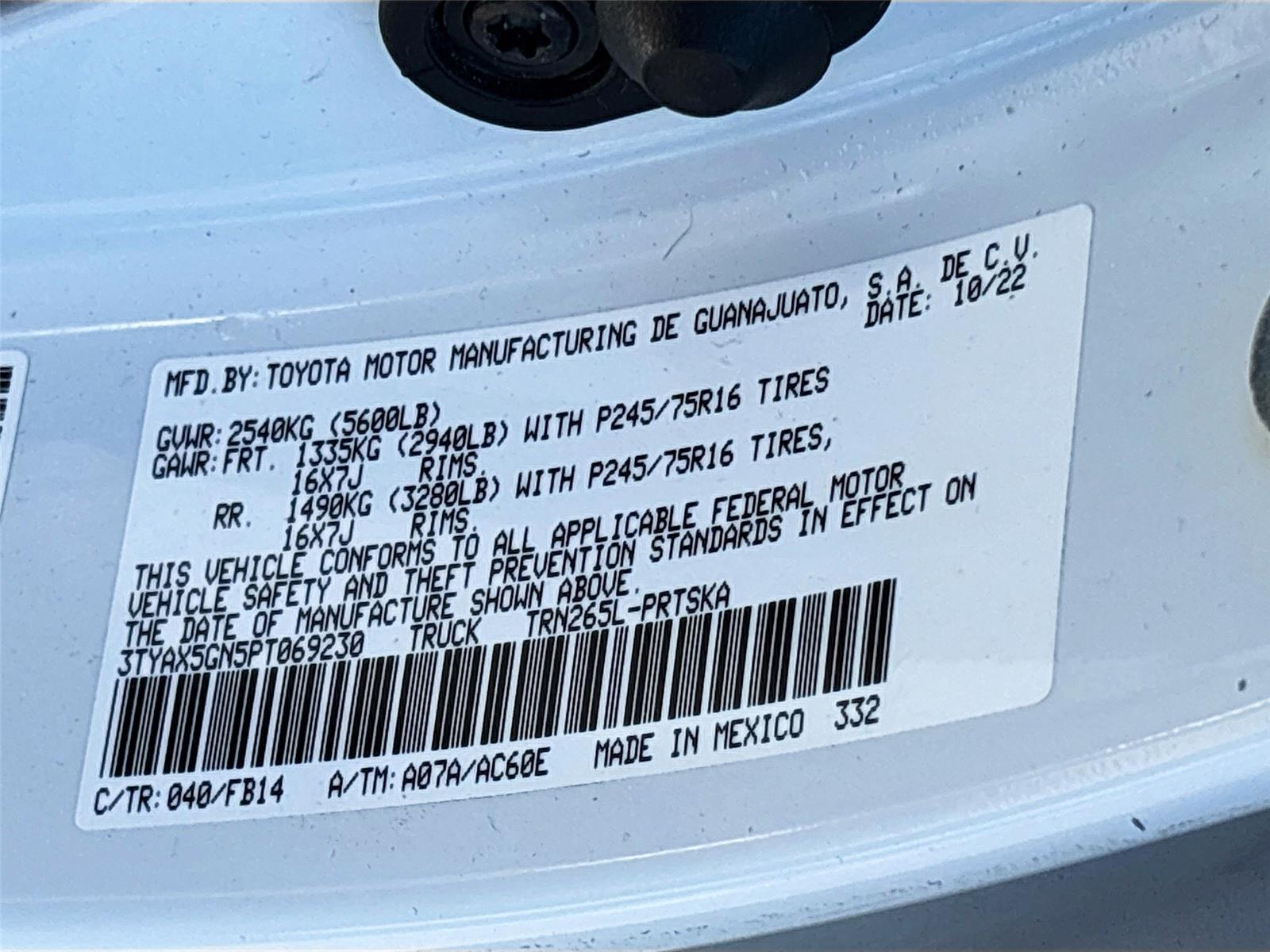 2023 Toyota Tacoma SR