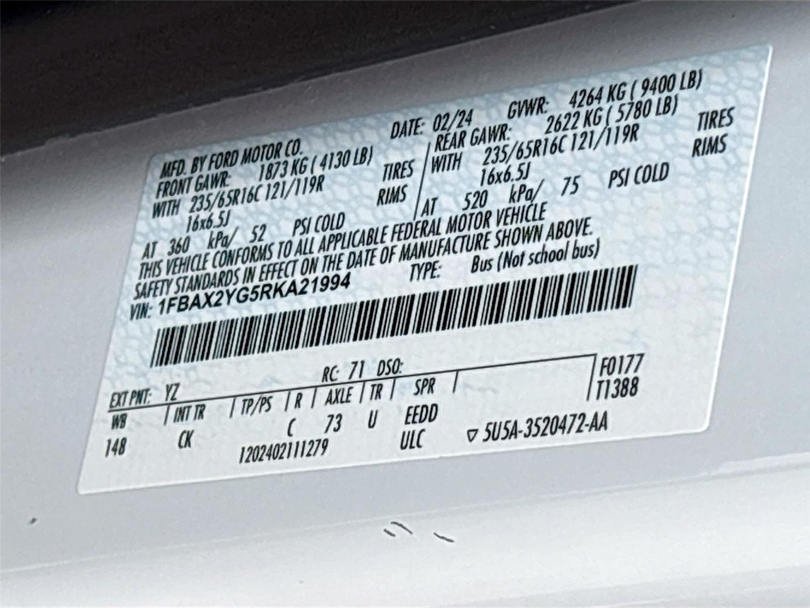 2024 Ford Transit 350 XLT