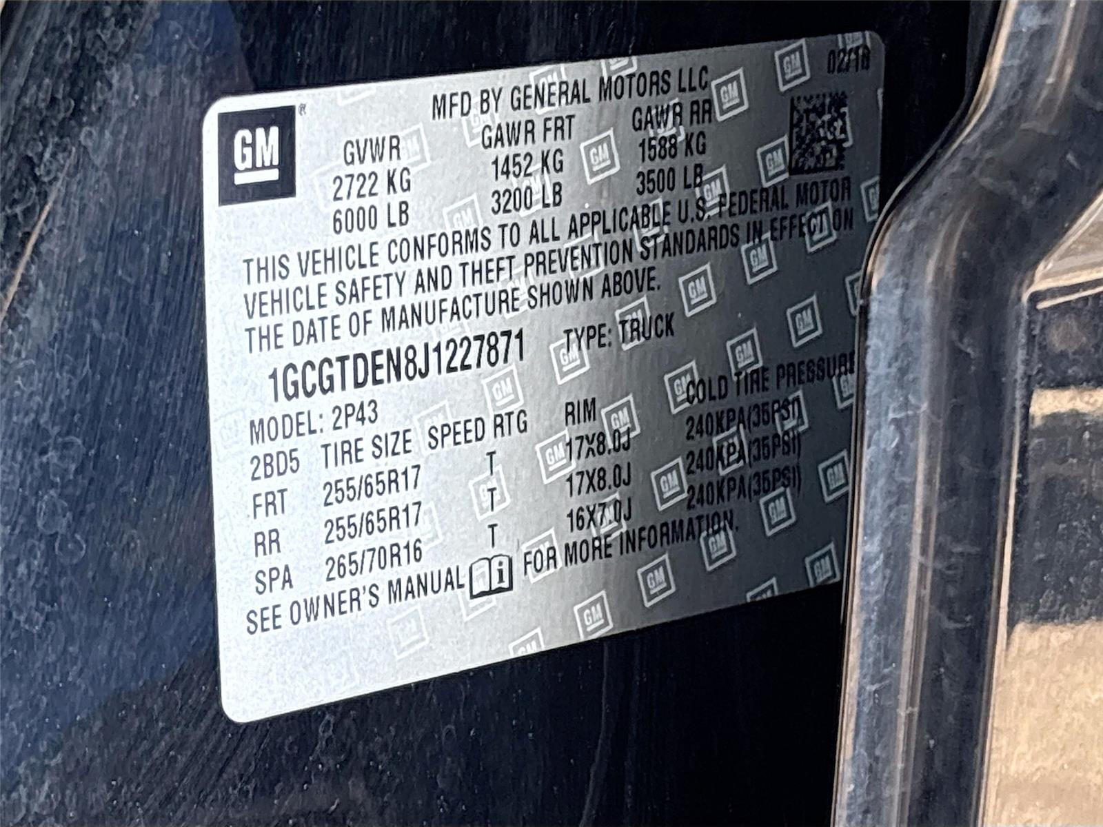 2018 CHEVROLET COLORADO Z71