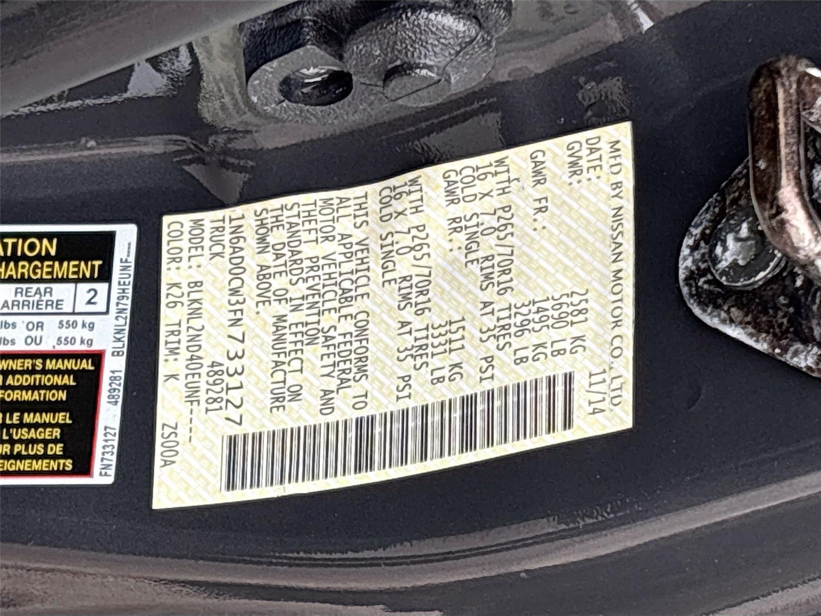 2015 Nissan Frontier SV