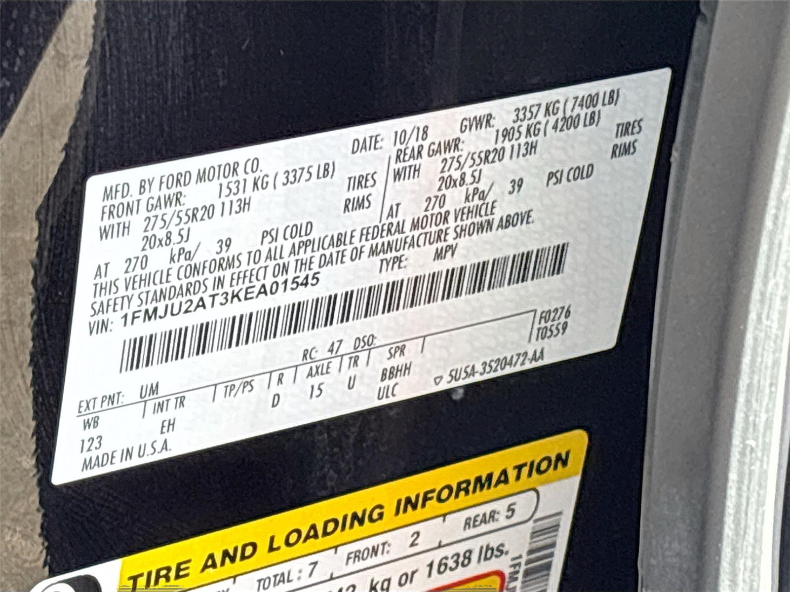 2019 FORD EXPEDITION LTD