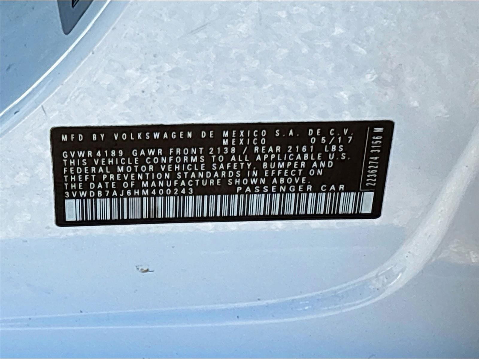 2017 VOLKSWAGEN JETTA SE