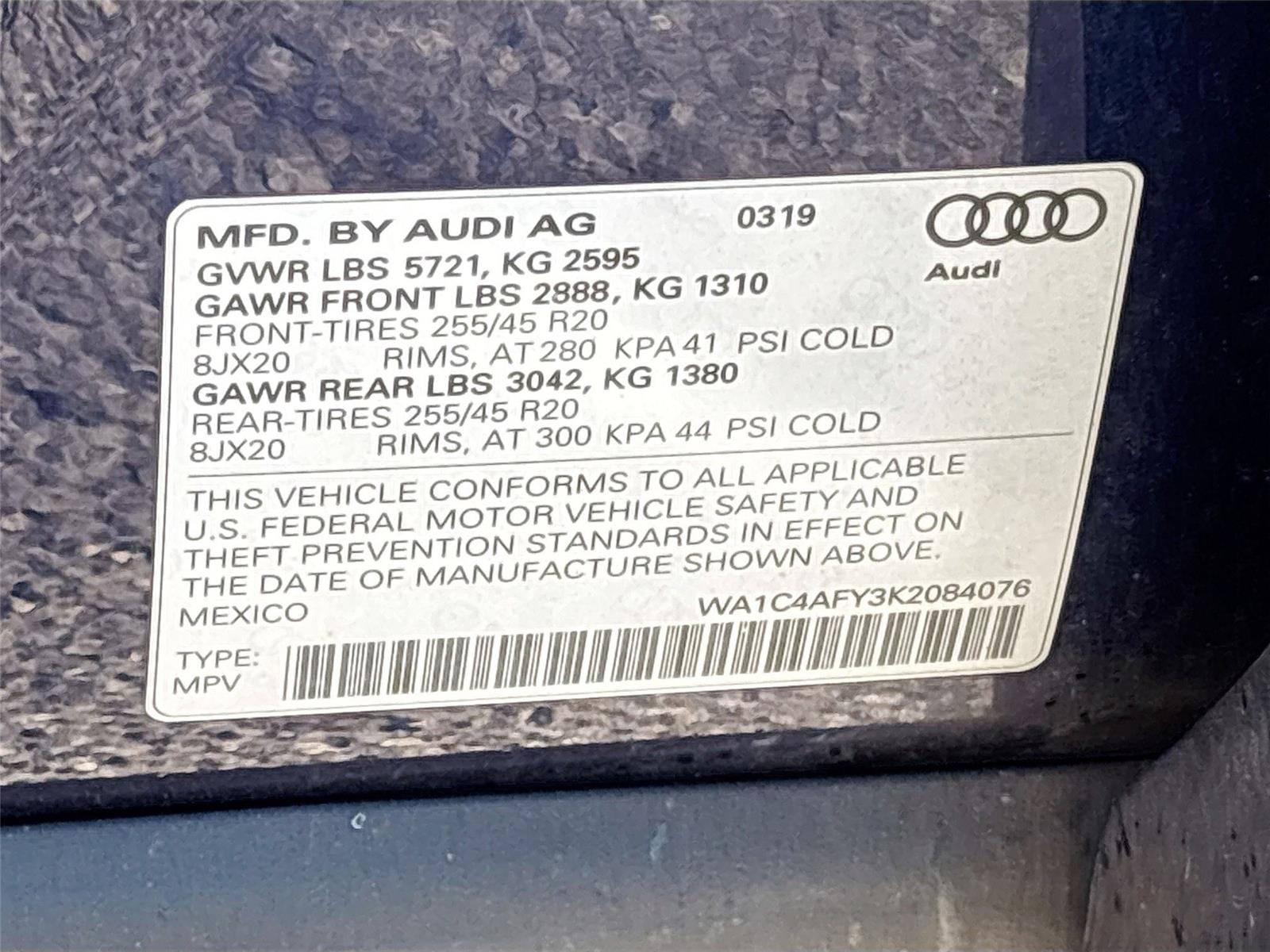 2019 AUDI SQ5 PRESTIGE