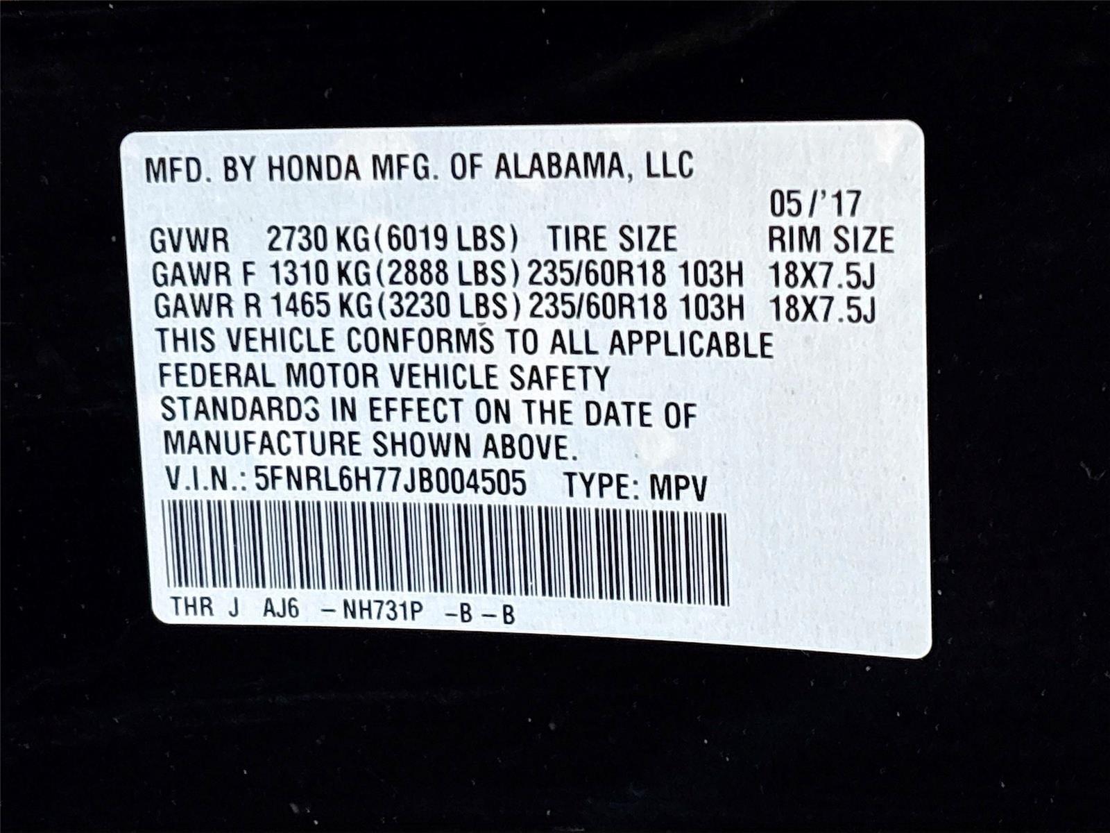 2018 Honda Odyssey EX-L