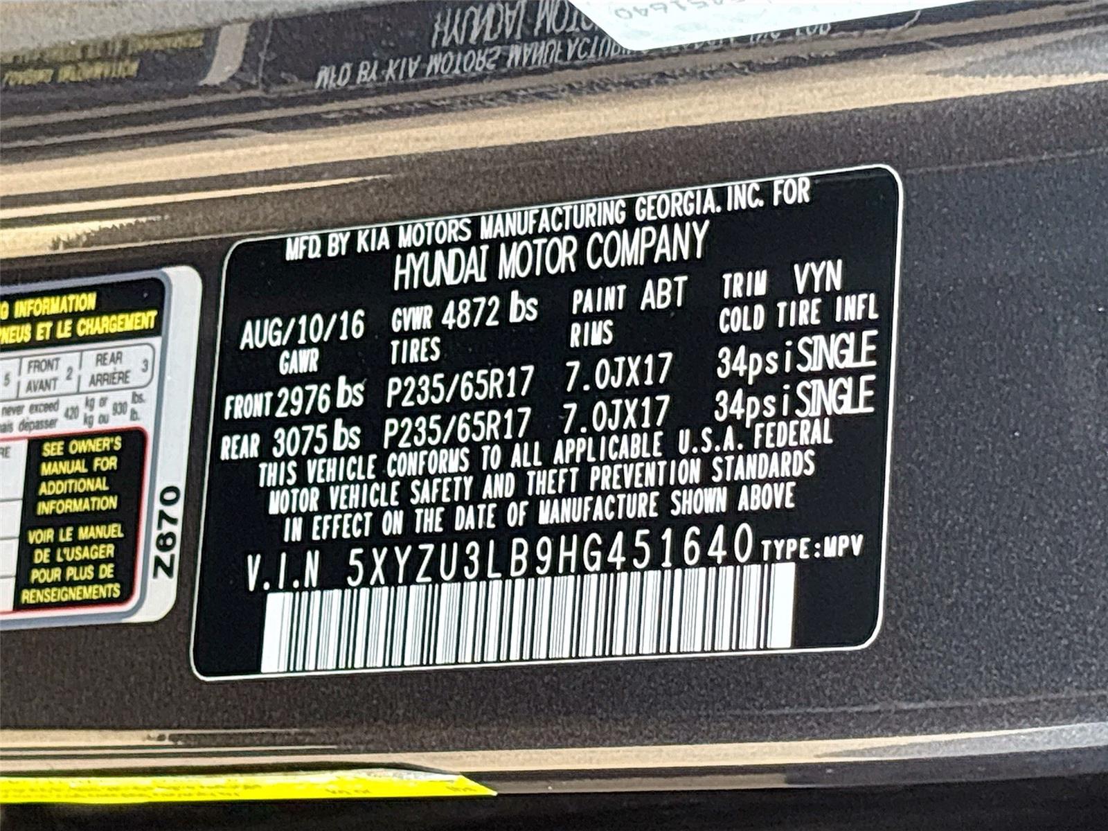 2017 Hyundai Santa Fe Sport 2.4L