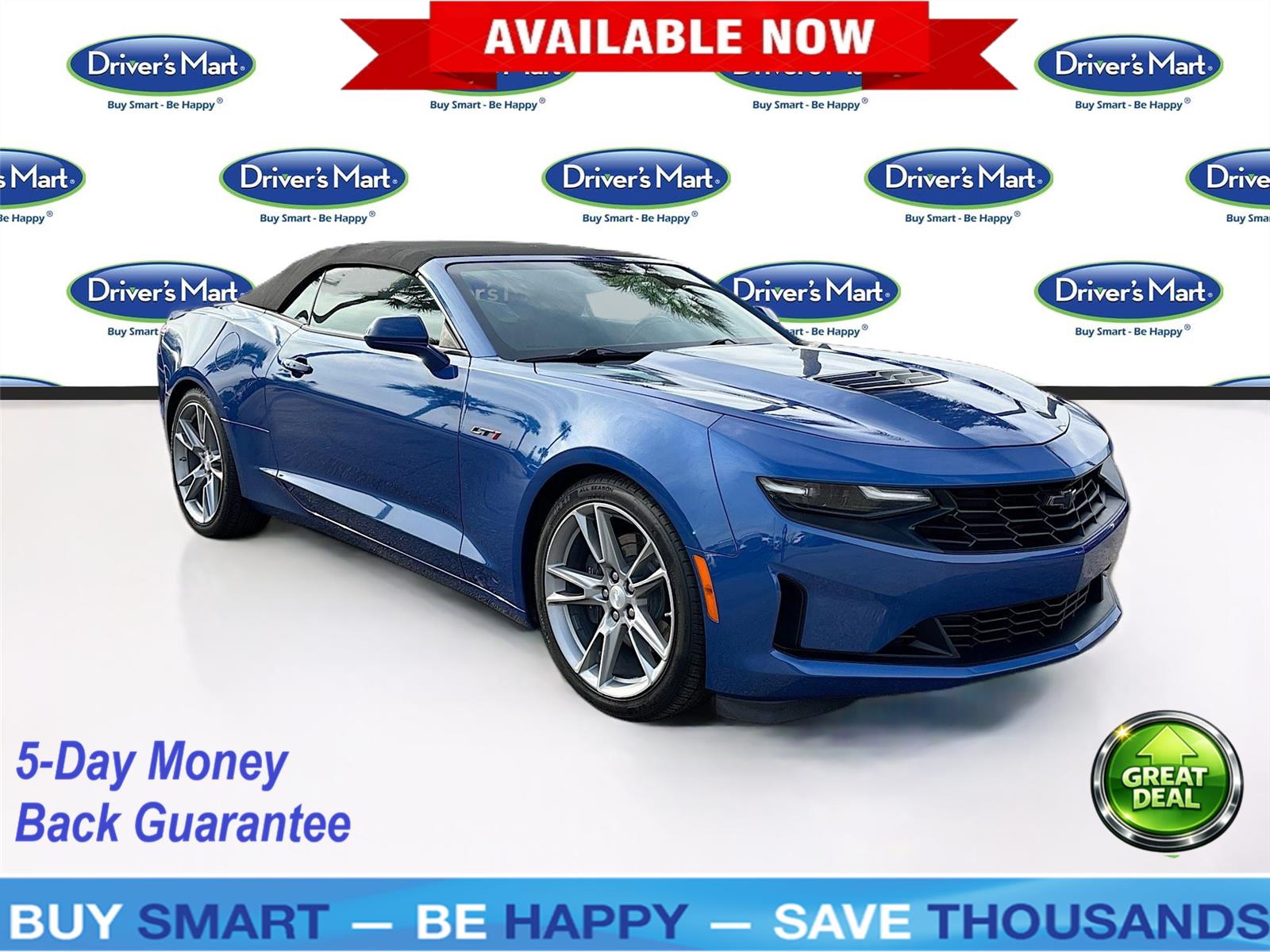 Riverside Blue Metallic 2022 Chevrolet Camaro LT1 Convertible RWD Convertible Rear-Wheel Drive Automatic