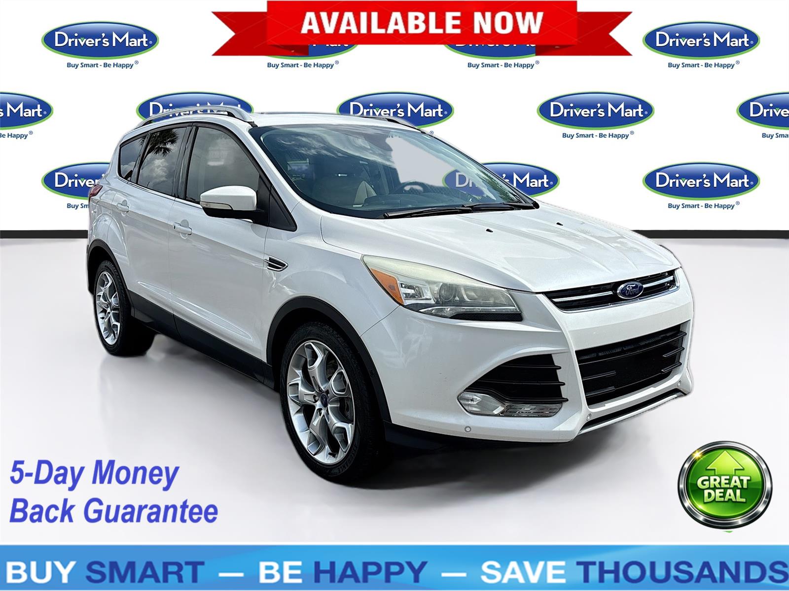 White Platinum Metallic Tri-Coat 2015 Ford Escape Titanium FWD SUV / Crossover Front-Wheel Drive 6-Speed Automatic